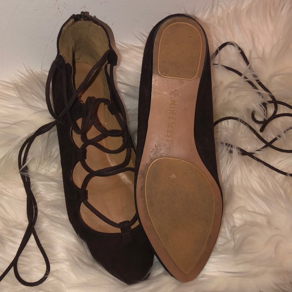 Nine West Sign Me Up Suede Lace-Up Flat - Picture 4 of 8